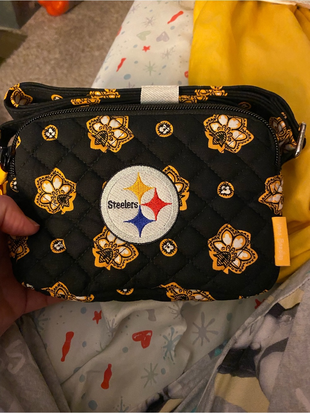Vera Bradley Black & Gold Quilted Steelers Crossbody Bag